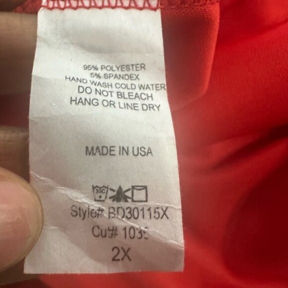 BUXOM CURVY RED STRETCHY MAXI DRESS- PRELOVED - 2X - Picture 6 of 6